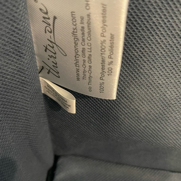 Thirty-one/ Your Way Navy blue with stripes Rectangle storage container. - Picture 3 of 7